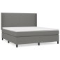 vidaXL Boxspringbett mit Matratze Dunkelgrau 180x200 cm Stoff vidaXL Boxspringbett mit Matratze Dunkelgrau 180x200 cm Stoff