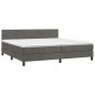 vidaXL Boxspringbett mit Matratze & LED Dunkelgrau 200x200 cm Samt vidaXL Boxspringbett mit Matratze & LED Dunkelgrau 200x200 cm Samt