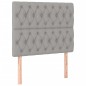 vidaXL Boxspringbett mit Matratze Hellgrau 90x190 cm Stoff vidaXL Boxspringbett mit Matratze Hellgrau 90x190 cm Stoff