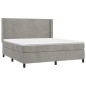 vidaXL Boxspringbett mit Matratze Hellgrau 160x200 cm Samt vidaXL Boxspringbett mit Matratze Hellgrau 160x200 cm Samt