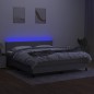 vidaXL Boxspringbett mit Matratze & LED Hellgrau 180x200 cm Stoff vidaXL Boxspringbett mit Matratze & LED Hellgrau 180x200 cm Stoff