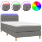 vidaXL Boxspringbett mit Matratze & LED Dunkelgrau 90x190 cm Stoff vidaXL Boxspringbett mit Matratze & LED Dunkelgrau 90x190 cm Stoff