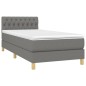 vidaXL Boxspringbett mit Matratze & LED Dunkelgrau 90x190 cm Stoff vidaXL Boxspringbett mit Matratze & LED Dunkelgrau 90x190 cm Stoff