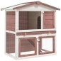 vidaXL Kaninchenstall 3 Türen Braun Holz vidaXL Kaninchenstall 3 Türen Braun Holz