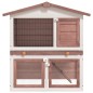vidaXL Kaninchenstall 3 Türen Braun Holz vidaXL Kaninchenstall 3 Türen Braun Holz