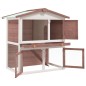 vidaXL Kaninchenstall 3 Türen Braun Holz vidaXL Kaninchenstall 3 Türen Braun Holz
