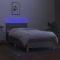 vidaXL Boxspringbett mit Matratze & LED Hellgrau 90x190 cm Stoff vidaXL Boxspringbett mit Matratze & LED Hellgrau 90x190 cm Stoff