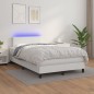 vidaXL Boxspringbett mit Matratze & LED Weiß 120x200 cm Kunstleder vidaXL Boxspringbett mit Matratze & LED Weiß 120x200 cm Kunstleder