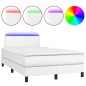 vidaXL Boxspringbett mit Matratze & LED Weiß 120x200 cm Kunstleder vidaXL Boxspringbett mit Matratze & LED Weiß 120x200 cm Kunstleder