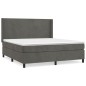 vidaXL Boxspringbett mit Matratze Dunkelgrau 160x200 cm Samt vidaXL Boxspringbett mit Matratze Dunkelgrau 160x200 cm Samt