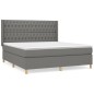 vidaXL Boxspringbett mit Matratze Dunkelgrau 180x200 cm Stoff vidaXL Boxspringbett mit Matratze Dunkelgrau 180x200 cm Stoff