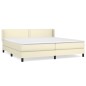 vidaXL Boxspringbett mit Matratze Creme 200x200 cm Kunstleder vidaXL Boxspringbett mit Matratze Creme 200x200 cm Kunstleder