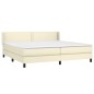 vidaXL Boxspringbett mit Matratze Creme 200x200 cm Kunstleder vidaXL Boxspringbett mit Matratze Creme 200x200 cm Kunstleder