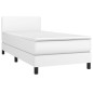 vidaXL Boxspringbett mit Matratze & LED Weiß 90x200 cm Kunstleder vidaXL Boxspringbett mit Matratze & LED Weiß 90x200 cm Kunstleder