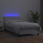 vidaXL Boxspringbett mit Matratze & LED Weiß 90x200 cm Kunstleder vidaXL Boxspringbett mit Matratze & LED Weiß 90x200 cm Kunstleder