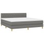vidaXL Boxspringbett mit Matratze & LED Dunkelgrau 180x200 cm Stoff vidaXL Boxspringbett mit Matratze & LED Dunkelgrau 180x200 cm Stoff