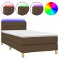 vidaXL Boxspringbett mit Matratze & LED Dunkelbraun 80x200 cm Stoff vidaXL Boxspringbett mit Matratze & LED Dunkelbraun 80x200 cm Stoff