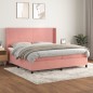 vidaXL Boxspringbett mit Matratze Rosa 200x200 cm Samt vidaXL Boxspringbett mit Matratze Rosa 200x200 cm Samt