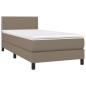 vidaXL Boxspringbett mit Matratze & LED Taupe 90x200 cm Stoff vidaXL Boxspringbett mit Matratze & LED Taupe 90x200 cm Stoff