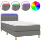 vidaXL Boxspringbett mit Matratze & LED Dunkelgrau 90x200 cm Stoff vidaXL Boxspringbett mit Matratze & LED Dunkelgrau 90x200 cm Stoff
