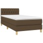 vidaXL Boxspringbett mit Matratze & LED Dunkelbraun 100x200 cm Stoff vidaXL Boxspringbett mit Matratze & LED Dunkelbraun 100x200 cm Stoff