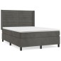 vidaXL Boxspringbett mit Matratze Dunkelgrau 140x200 cm Samt vidaXL Boxspringbett mit Matratze Dunkelgrau 140x200 cm Samt