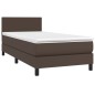 vidaXL Boxspringbett mit Matratze & LED Braun 80x200 cm Kunstleder vidaXL Boxspringbett mit Matratze & LED Braun 80x200 cm Kunstleder