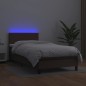 vidaXL Boxspringbett mit Matratze & LED Braun 80x200 cm Kunstleder vidaXL Boxspringbett mit Matratze & LED Braun 80x200 cm Kunstleder