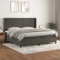 vidaXL Boxspringbett mit Matratze Dunkelgrau 200x200 cm Samt vidaXL Boxspringbett mit Matratze Dunkelgrau 200x200 cm Samt