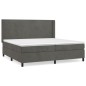 vidaXL Boxspringbett mit Matratze Dunkelgrau 200x200 cm Samt vidaXL Boxspringbett mit Matratze Dunkelgrau 200x200 cm Samt