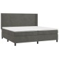vidaXL Boxspringbett mit Matratze Dunkelgrau 200x200 cm Samt vidaXL Boxspringbett mit Matratze Dunkelgrau 200x200 cm Samt