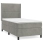 vidaXL Boxspringbett mit Matratze Hellgrau 100x200 cm Samt vidaXL Boxspringbett mit Matratze Hellgrau 100x200 cm Samt