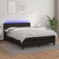 vidaXL Boxspringbett mit Matratze & LED Schwarz 140x200 cm Kunstleder vidaXL Boxspringbett mit Matratze & LED Schwarz 140x200 cm Kunstleder