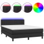 vidaXL Boxspringbett mit Matratze & LED Schwarz 140x200 cm Kunstleder vidaXL Boxspringbett mit Matratze & LED Schwarz 140x200 cm Kunstleder