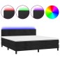 vidaXL Boxspringbett mit Matratze & LED Schwarz 180x200 cm Samt vidaXL Boxspringbett mit Matratze & LED Schwarz 180x200 cm Samt