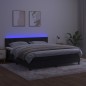 vidaXL Boxspringbett mit Matratze & LED Schwarz 180x200 cm Samt vidaXL Boxspringbett mit Matratze & LED Schwarz 180x200 cm Samt