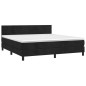 vidaXL Boxspringbett mit Matratze & LED Schwarz 180x200 cm Samt vidaXL Boxspringbett mit Matratze & LED Schwarz 180x200 cm Samt