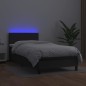 vidaXL Boxspringbett mit Matratze & LED Schwarz 80x200 cm Kunstleder vidaXL Boxspringbett mit Matratze & LED Schwarz 80x200 cm Kunstleder