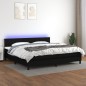 vidaXL Boxspringbett mit Matratze & LED Schwarz 200x200 cm Stoff vidaXL Boxspringbett mit Matratze & LED Schwarz 200x200 cm Stoff