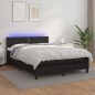 vidaXL Boxspringbett mit Matratze & LED Schwarz 140x190 cm Kunstleder vidaXL Boxspringbett mit Matratze & LED Schwarz 140x190 cm Kunstleder