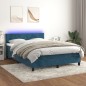 vidaXL Boxspringbett mit Matratze & LED Dunkelblau 140x190 cm Samt vidaXL Boxspringbett mit Matratze & LED Dunkelblau 140x190 cm Samt