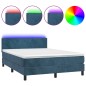 vidaXL Boxspringbett mit Matratze & LED Dunkelblau 140x190 cm Samt vidaXL Boxspringbett mit Matratze & LED Dunkelblau 140x190 cm Samt