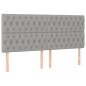 vidaXL Boxspringbett mit Matratze Hellgrau 200x200 cm Stoff vidaXL Boxspringbett mit Matratze Hellgrau 200x200 cm Stoff