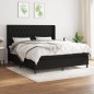 vidaXL Boxspringbett mit Matratze Schwarz 160x200 cm Stoff vidaXL Boxspringbett mit Matratze Schwarz 160x200 cm Stoff