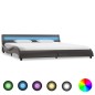 Bettgestell mit LED Grau Kunstleder 180x200 cm Bettgestell mit LED Grau Kunstleder 180x200 cm