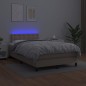 vidaXL Boxspringbett mit Matratze & LED Cappuccino-Braun 120x200cm vidaXL Boxspringbett mit Matratze & LED Cappuccino-Braun 120x200cm