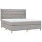 vidaXL Boxspringbett mit Matratze Hellgrau 180x200 cm Stoff vidaXL Boxspringbett mit Matratze Hellgrau 180x200 cm Stoff