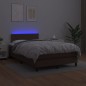vidaXL Boxspringbett mit Matratze & LED Braun 120x200 cm Kunstleder vidaXL Boxspringbett mit Matratze & LED Braun 120x200 cm Kunstleder