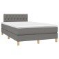vidaXL Boxspringbett mit Matratze & LED Dunkelgrau 120x200 cm Stoff vidaXL Boxspringbett mit Matratze & LED Dunkelgrau 120x200 cm Stoff