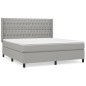 vidaXL Boxspringbett mit Matratze Hellgrau 180x200 cm Stoff vidaXL Boxspringbett mit Matratze Hellgrau 180x200 cm Stoff